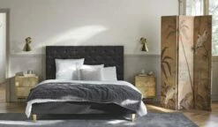 Lit Capitonné En Velours Avec Sommiers à Lattes Gris 140x190 -Doublures De Lit Soldes 2024 lit capitonne en velours avec sommiers a lattes gris 140x190 1000 5 28 199534 3