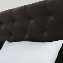 Lit Capitonné En Velours Avec Sommiers à Lattes Gris 180x200 -Doublures De Lit Soldes 2024 lit capitonne en velours avec sommiers a lattes gris 180x200 1000 8 31 199537 3