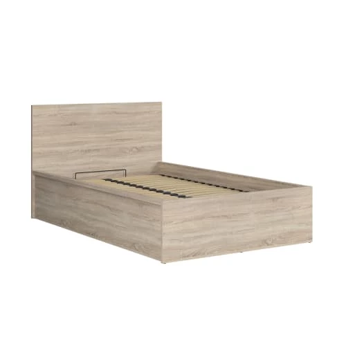 Lit Coffre 120x200 Sommier Inclus Naturel Clair 3 Lit Coffre 120x200 Sommier Inclus Naturel Clair – Image 3