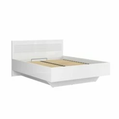 Lit Coffre 160x200 Sommier Inclus Blanc Laqué -Doublures De Lit Soldes 2024 lit coffre 160x200 sommier inclus blanc laque 1