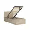 Lit Coffre 90x200 Sommier Inclus Naturel Clair