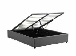 Lit Coffre Avec Sommier Relevable En Tissu Gris Foncé 140x190 -Doublures De Lit Soldes 2024 lit coffre avec sommier relevable en tissu gris fonce 140x190 6