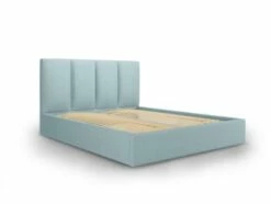 Lit Coffre Avec Tête De Lit 160x200 Cm En Tissu Structuré Beige -Doublures De Lit Soldes 2024 lit coffre avec tete de lit 160x200 cm en tissu structure bleu clair pyla