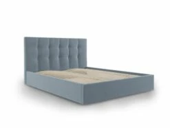 Lit Coffre Avec Tête De Lit 160x200 Cm En Velours Rouge Foncé -Doublures De Lit Soldes 2024 lit coffre avec tete de lit 160x200 cm en velours bleu phaedra 2