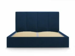 Lit Coffre Avec Tête De Lit 160x200 Cm En Velours Bleu Roi -Doublures De Lit Soldes 2024 lit coffre avec tete de lit 160x200 cm en velours bleu roi 4