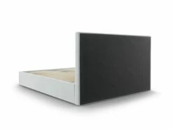 Lit Coffre Avec Tête De Lit 160x200 Cm En Velours Gris Clair -Doublures De Lit Soldes 2024 lit coffre avec tete de lit 160x200 cm en velours gris clair 3