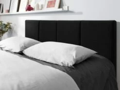 Lit Coffre Avec Tête De Lit 160x200 Cm En Velours Noir -Doublures De Lit Soldes 2024 lit coffre avec tete de lit 160x200 cm en velours noir 3