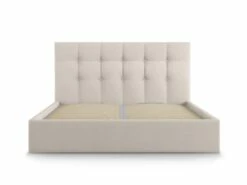 Lit Coffre Avec Tête De Lit 180x200 Cm En Tissu Structuré Beige -Doublures De Lit Soldes 2024 lit coffre avec tete de lit 180x200 cm en tissu structure beige 3