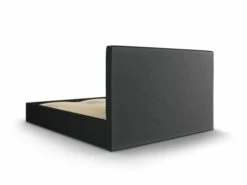 Lit Coffre Avec Tête De Lit 180x200 Cm En Tissu Structuré Noir -Doublures De Lit Soldes 2024 lit coffre avec tete de lit 180x200 cm en tissu structure noir 4