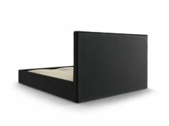 Lit Coffre Avec Tête De Lit 180x200 Cm En Velours Noir -Doublures De Lit Soldes 2024 lit coffre avec tete de lit 180x200 cm en velours noir 4