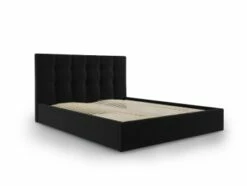 Lit Coffre Avec Tête De Lit 180x200 Cm En Velours Noir -Doublures De Lit Soldes 2024 lit coffre avec tete de lit 180x200 cm en velours noir phaedra