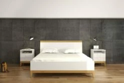 Lit Coffre Avec Tête De Lit Sommier Massif Blanc 140x200cm -Doublures De Lit Soldes 2024 lit coffre avec tete de lit sommier massif blanc 140x200cm 3