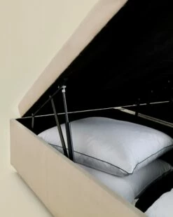 Lit Coffre Bibloc En Lin 2x100cmx200cm -Doublures De Lit Soldes 2024 lit coffre bibloc en lin 2x100cmx200cm 3