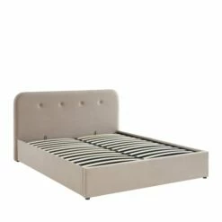 Lit Coffre Capitonné En Velours 160x200cm Beige -Doublures De Lit Soldes 2024 lit coffre capitonne en velours 160x200cm beige 2