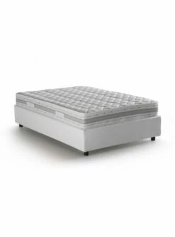 Lit Coffre Cm 120x190 En Tissu Blanc