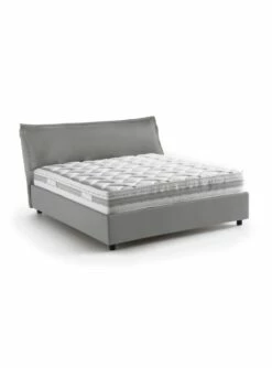 Lit Coffre Cm 120x190 En Tissu Gris