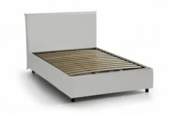 Lit Coffre Cm 140x190 En éco-cuir Blanc