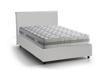 Lit Coffre Cm 140x190 En éco-cuir Blanc 4 Lit Coffre Cm 140x190 En éco-cuir Blanc – Image 4