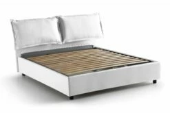 Lit Coffre Cm 140x190 En Tissu Blanc -Doublures De Lit Soldes 2024 lit coffre cm 140x190 en tissu blanc 2