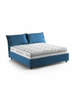 Lit Coffre Cm 140x190 En Tissu Bleu