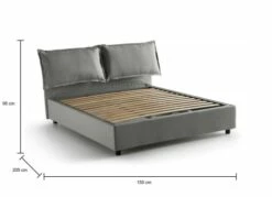 Lit Coffre Cm 140x190 En Tissu Gris -Doublures De Lit Soldes 2024 lit coffre cm 140x190 en tissu gris 2