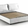 Lit Coffre Cm 140x200 En Tissu Blanc