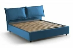 Lit Coffre Cm 140x200 En Tissu Bleu -Doublures De Lit Soldes 2024 lit coffre cm 140x200 en tissu bleu 3