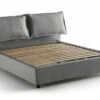Lit Coffre Cm 140x200 En Tissu Gris