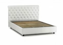 Lit Coffre Cm 160x190 En Eco-cuir Blanc