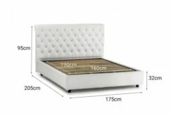 Lit Coffre Cm 160x190 En Eco-cuir Blanc -Doublures De Lit Soldes 2024 lit coffre cm 160x190 en eco cuir blanc 3