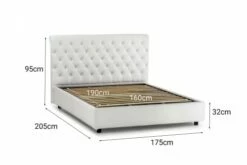 Lit Coffre Cm 160x190 En Eco-cuir Blanc -Doublures De Lit Soldes 2024 lit coffre cm 160x190 en eco cuir blanc 4