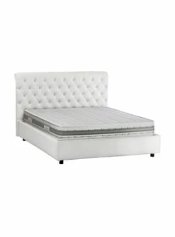 Lit Coffre Cm 160x190 En Eco-cuir Blanc -Doublures De Lit Soldes 2024 lit coffre cm 160x190 en eco cuir blanc 5
