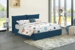 Lit Coffre Cm 160x200 En Tissu Bleu -Doublures De Lit Soldes 2024 lit coffre cm 160x200 en tissu bleu 1