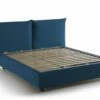 Lit Coffre Cm 160x200 En Tissu Bleu