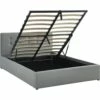 Lit Coffre Gris Clair 140x190 Avec Sommier Et Tête De Lit