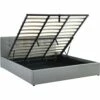Lit Coffre Gris Clair 180x200 Avec Sommier Et Tête De Lit