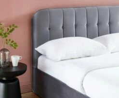 Lit Coffre Velours Gris Sommier 180x200cm Inclus -Doublures De Lit Soldes 2024 lit coffre velours gris sommier 180x200cm inclus 5