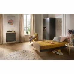 Lit Combiné évolutif 103x181x68cm Gris -Doublures De Lit Soldes 2024 lit combine evolutif 103x181x68cm gris 3