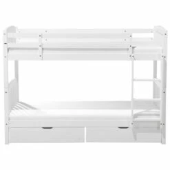 Lit D'enfant En Bois Solide Blanc 90x200 -Doublures De Lit Soldes 2024 lit d enfant en bois solide blanc 90x200 4