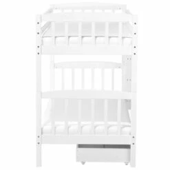 Lit D'enfant En Bois Solide Blanc 90x200 -Doublures De Lit Soldes 2024 lit d enfant en bois solide blanc 90x200 5