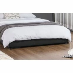 Lit Design 160x200 Cm En Similicuir Noir -Doublures De Lit Soldes 2024 lit design 160x200 cm en similicuir noir 5