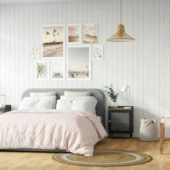 Lit Double 140x190 Cm Avec Coffre En Tissu Gris -Doublures De Lit Soldes 2024 lit double 140x190 cm avec coffre en tissu gris 3