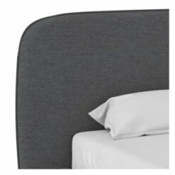 Lit Double 140x190 Cm En Tissu Gris -Doublures De Lit Soldes 2024 lit double 140x190 cm en tissu gris 4