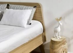 Lit Double 160x200 Cm En Chêne -Doublures De Lit Soldes 2024 lit double 160x200 cm en chene 3