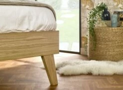 Lit Double 160x200 Cm En Chêne -Doublures De Lit Soldes 2024 lit double 160x200 cm en chene 4