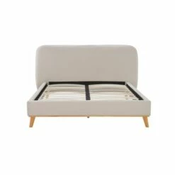 Lit Double 160x200 Cm En Tissu Beige -Doublures De Lit Soldes 2024 lit double 160x200 cm en tissu beige 5
