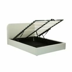 Lit Double Avec Coffre 160x200 Cm En Tissu Beige -Doublures De Lit Soldes 2024 lit double avec coffre 160x200 cm en tissu beige 4