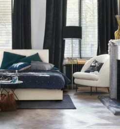 Lit Double Capitonné Ivoire Avec Rangements, Couchage 180x200 -Doublures De Lit Soldes 2024 lit double capitonne ivoire avec rangements couchage 180x200 1000 6 39 199586 5