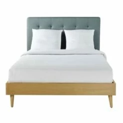 Lit Double Capitonné Vert Et Eucalyptus, Couchage 160x200 -Doublures De Lit Soldes 2024 lit double capitonne vert et eucalyptus couchage 160x200 1000 3 8 199022 1 2