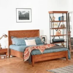 Lit Double En Bois Massif Et Sommier 160 Cm Bois Teinté Ciré Foncé -Doublures De Lit Soldes 2024 lit double en bois massif et sommier 160 cm bois teinte cire fonce 1